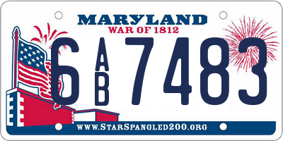 MD license plate 6AB7483