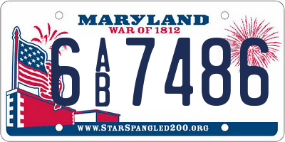 MD license plate 6AB7486