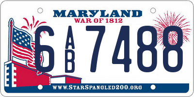 MD license plate 6AB7488