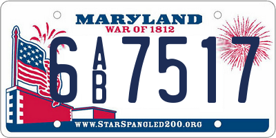 MD license plate 6AB7517