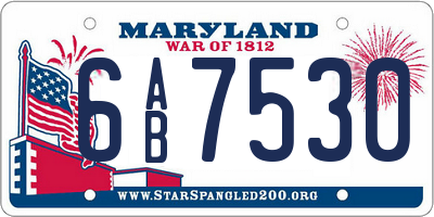 MD license plate 6AB7530