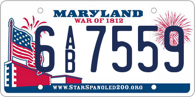 MD license plate 6AB7559