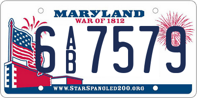 MD license plate 6AB7579