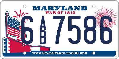 MD license plate 6AB7586