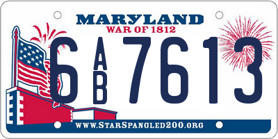 MD license plate 6AB7613