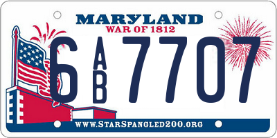 MD license plate 6AB7707