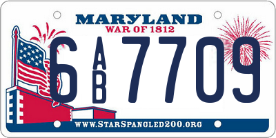MD license plate 6AB7709