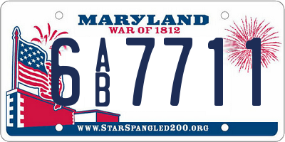 MD license plate 6AB7711