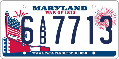 MD license plate 6AB7713