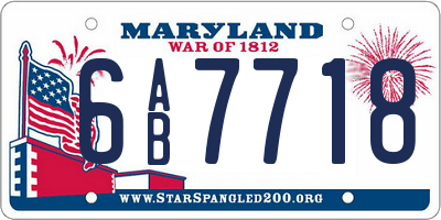 MD license plate 6AB7718