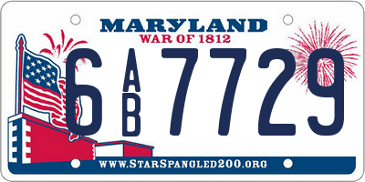 MD license plate 6AB7729
