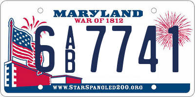MD license plate 6AB7741