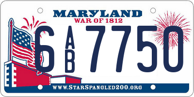 MD license plate 6AB7750