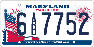 MD license plate 6AB7752