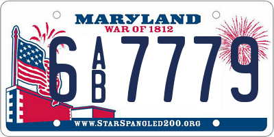 MD license plate 6AB7779