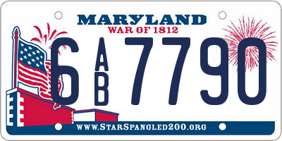 MD license plate 6AB7790
