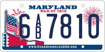 MD license plate 6AB7810
