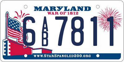 MD license plate 6AB7811