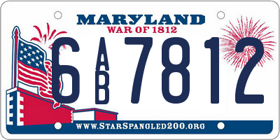 MD license plate 6AB7812