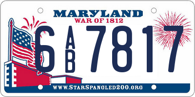 MD license plate 6AB7817