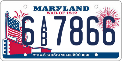 MD license plate 6AB7866