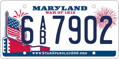 MD license plate 6AB7902