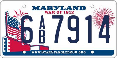 MD license plate 6AB7914