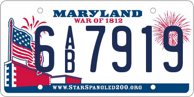 MD license plate 6AB7919