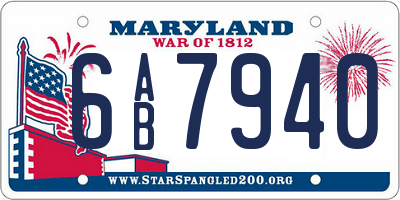 MD license plate 6AB7940
