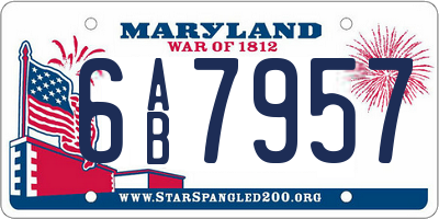 MD license plate 6AB7957