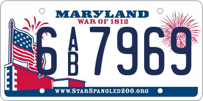 MD license plate 6AB7969