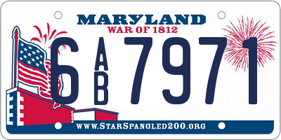 MD license plate 6AB7971