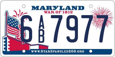 MD license plate 6AB7977