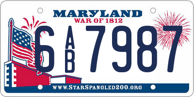 MD license plate 6AB7987