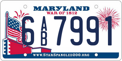 MD license plate 6AB7991