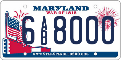MD license plate 6AB8000