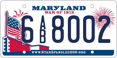 MD license plate 6AB8002