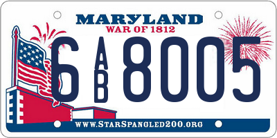 MD license plate 6AB8005