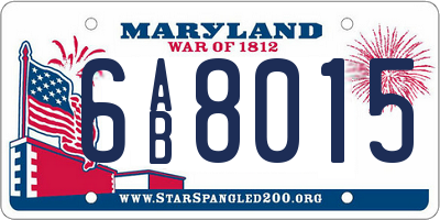 MD license plate 6AB8015