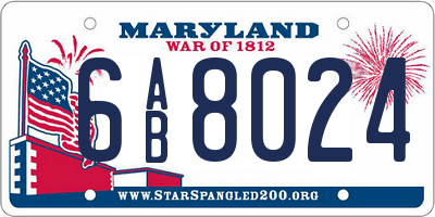MD license plate 6AB8024