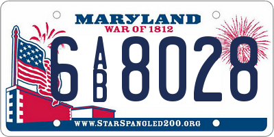 MD license plate 6AB8028