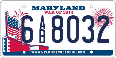 MD license plate 6AB8032