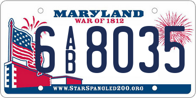 MD license plate 6AB8035
