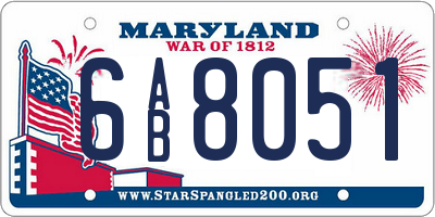 MD license plate 6AB8051