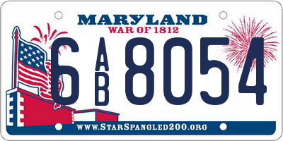MD license plate 6AB8054