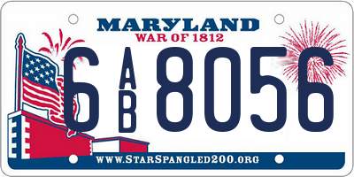 MD license plate 6AB8056