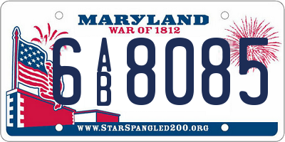 MD license plate 6AB8085