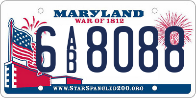 MD license plate 6AB8088