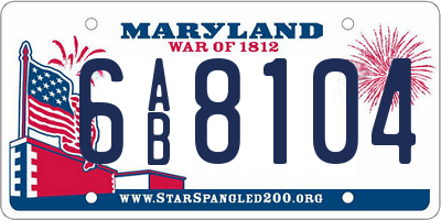 MD license plate 6AB8104