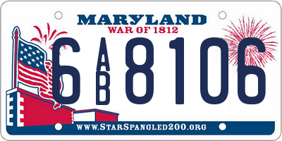 MD license plate 6AB8106